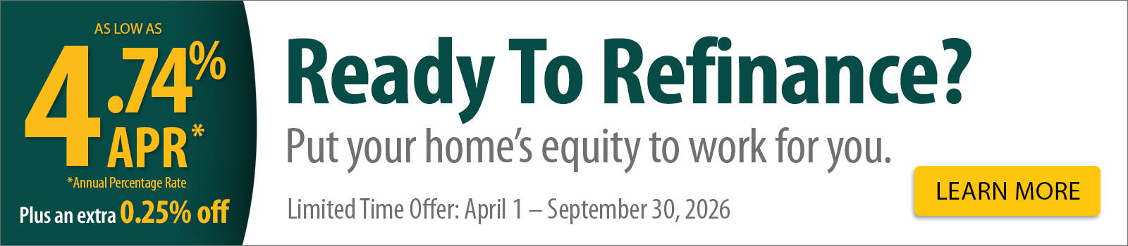 Ready to refinance? Put your home equity to work for you.
