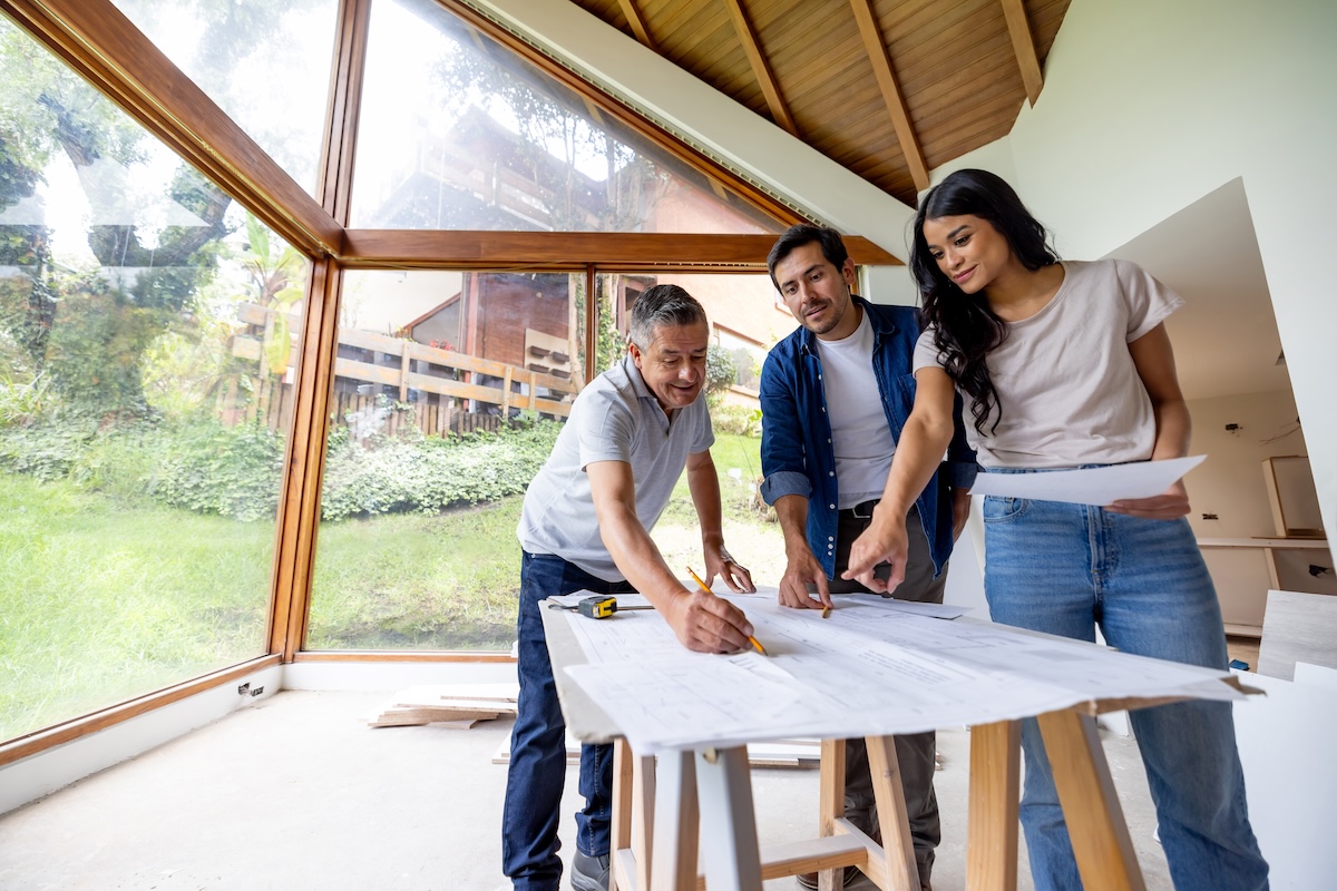 Homeowners planning a renovation project