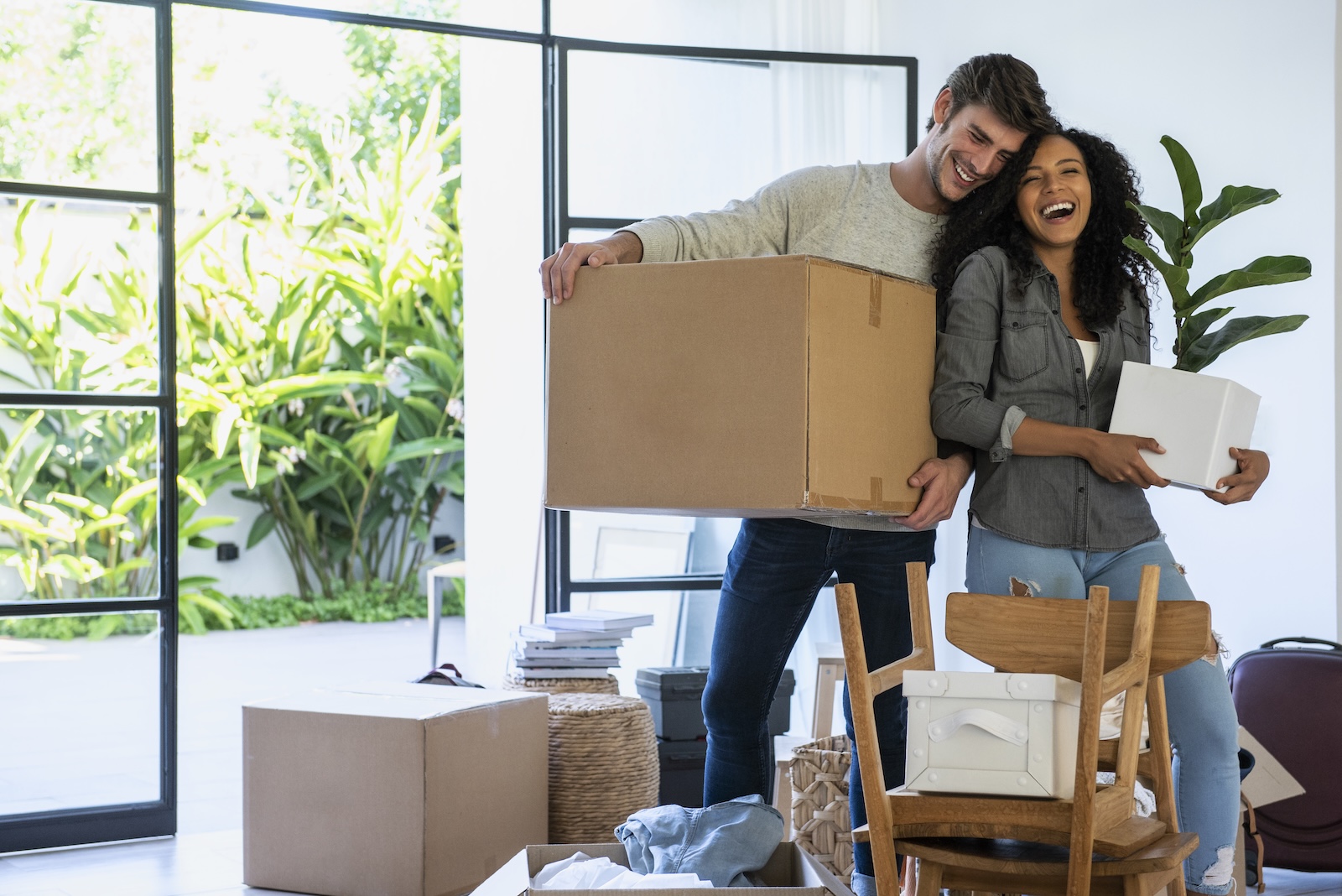 Couple moving into a new home