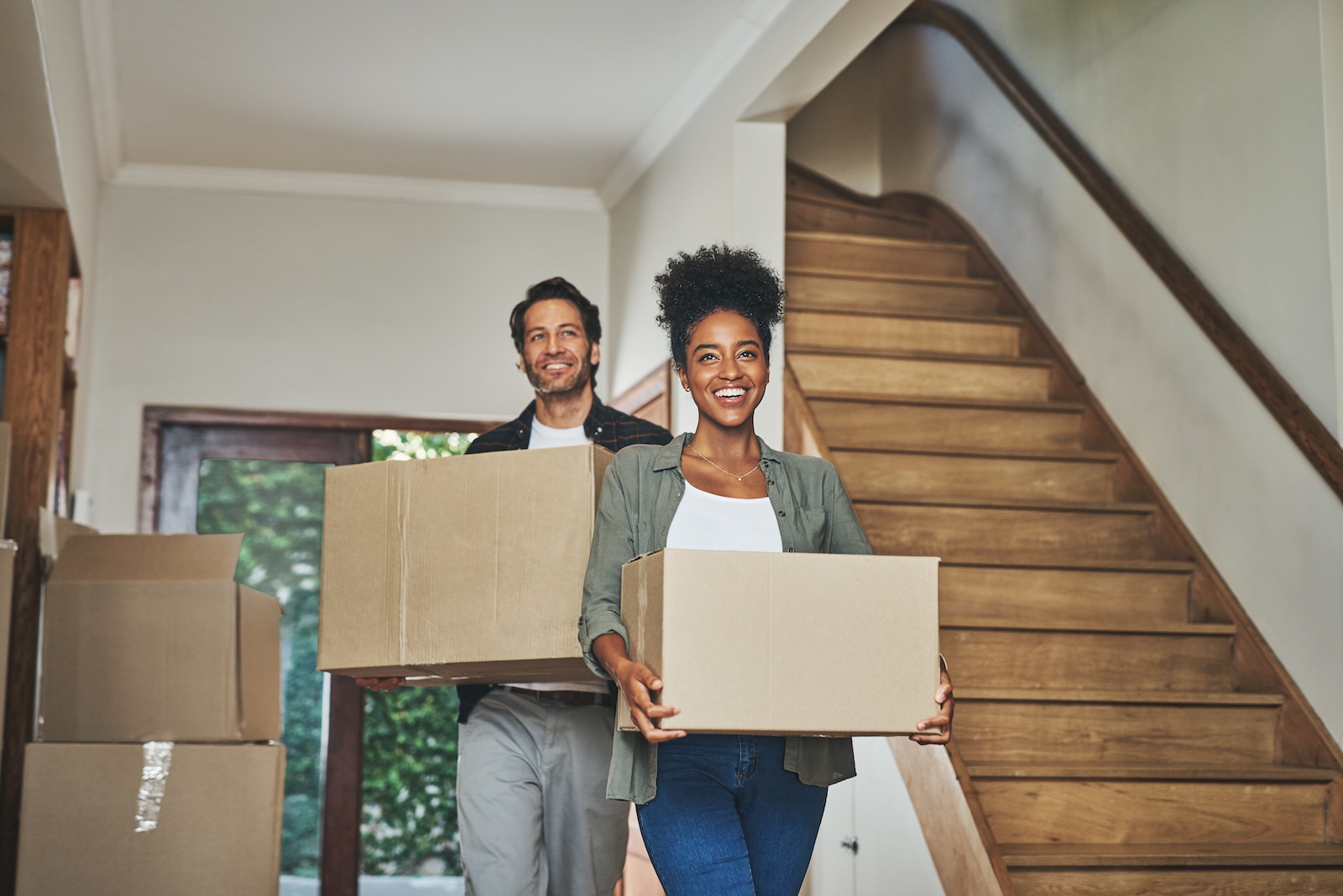 Homebuyers moving into a new home