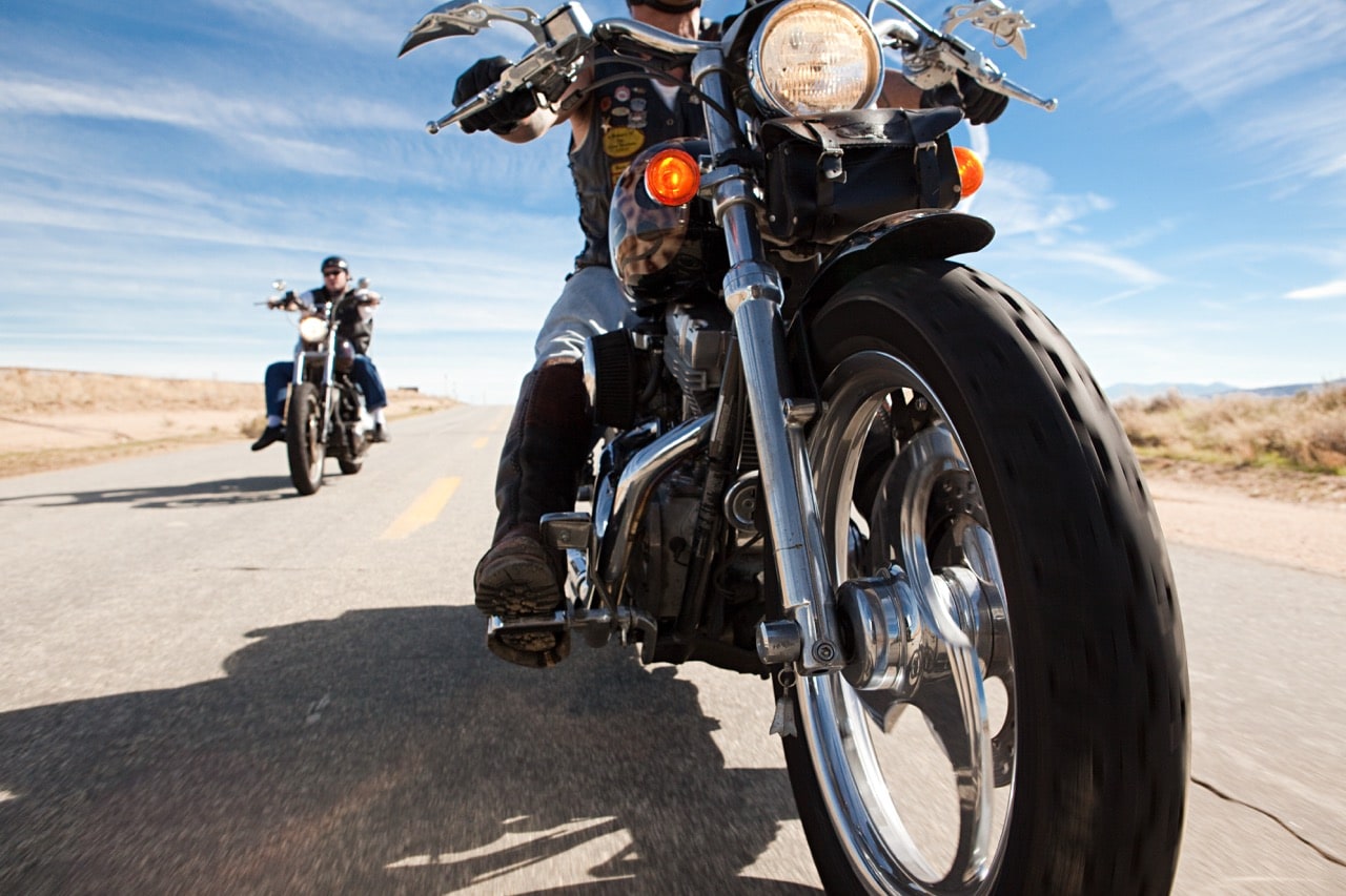 Motorcycle riders on the open road