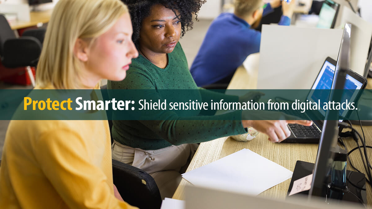 Cybersecurity experts working on protecting company from digital attacks and keeping their information and networks safe.