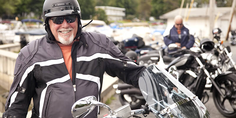 Man about to ride a motorcycle he financed