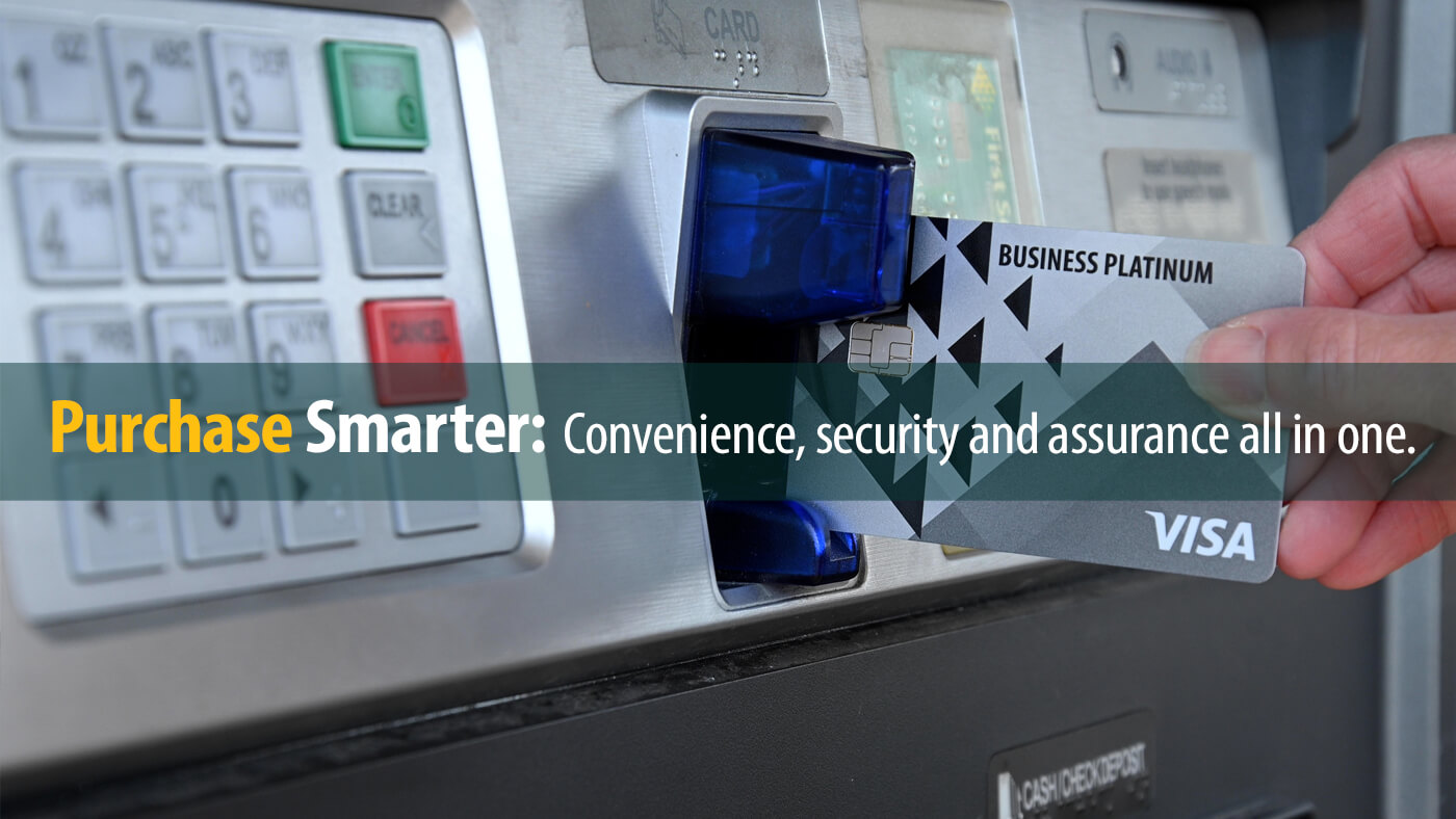 Business credit card being used at an ITM