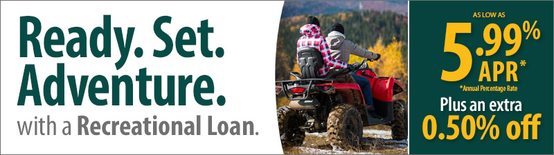 Recreational Loan As low as 5.99%25 APR Plus an extra 0.50%25 off