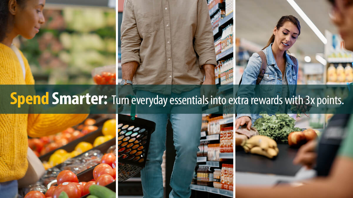 Earn 3x points on grocery store, supermarket, and wholesale club purchases